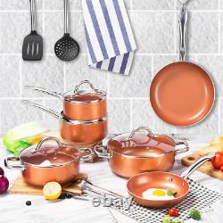 CUSIBOX Cookware Set Pan & Pot Set 6 Piece, Stock Pot, Saute Pan, Lid