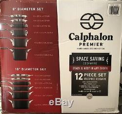 Calphalon 1348304 Premier Hard Anodized Space Saving Cookware Set 12 Piece