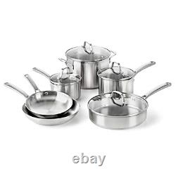 Calphalon Classic Pots And Pans Set, 10-Piece Cookware Set, Stainless Steel