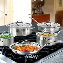 Calphalon Cookware Set Lids Dishwasher Safe Tri-Ply Stainless Steel 8-Piece