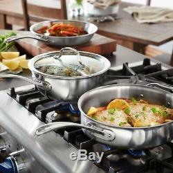 Calphalon Cookware Set Lids Dishwasher Safe Tri-Ply Stainless Steel 8-Piece