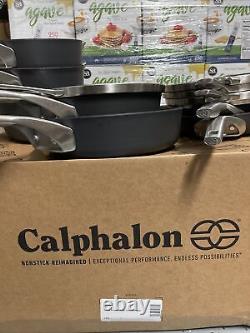 Calphalon Premier 10 Piece Hard Anodized Stackable Cookware Set READ DESCRIPTION