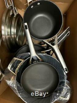 Calphalon Premier Hard Anodized Nonstick Space Saving cookware set 11-Piece USED