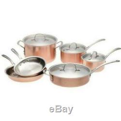 Calphalon T10 Tri-Ply Copper & Stainless 10 Piece Cookware Set NEW in Box