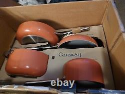 Caraway Nonstick Ceramic Cookware Set (12 Piece) Pots, Pans, Lids Perracotta