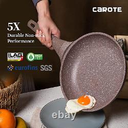 Carote Granite Nonstick Cookware Set, 10 Piece Pots and Pans Set Nonstick, Healt