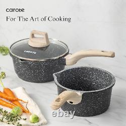 Carote Nonstick Granite Cookware Sets 10Pcs Stone Cookware Set, Non Stick Frying