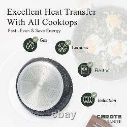 Carote Nonstick Granite Cookware Sets 10Pcs Stone Cookware Set, Non Stick Frying