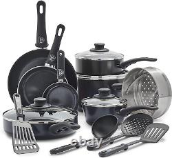 Ceramic Nonstick 16 Piece Cookware Pots and Pans Set Pfas-Free Dishwasher Safe