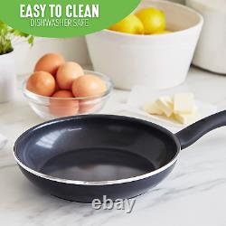 Ceramic Nonstick 16 Piece Cookware Pots and Pans Set Pfas-Free Dishwasher Safe