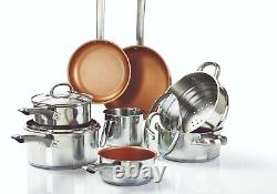 Cermalon 11 Piece Non-Stick Stainless Steel Cookware Set