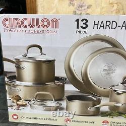 Circulon Premier Professional 13-piece Hard Anodized Cookware Set Bronze See
