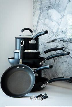 Circulon Saucepan Set & Glass Lids Hard Anodised Induction Cookware Pack of 3