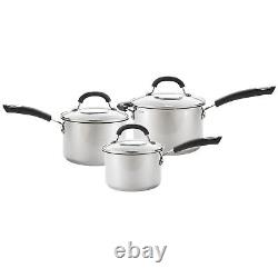 Circulon Saucepan Set with Lids in Stainless Steel Non Stick Induction Cookware