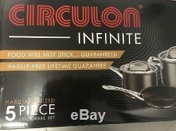 Circulon infinite 5 piece hard anodized cookware set non stick