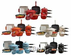Cooks Professional Cast Iron Cookware Pan Skillet Saucepan Dish 3 5 8 Piece Set