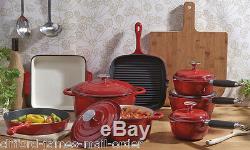 Cooks Professional Cast Iron Cookware Pan Skillet Saucepan Dish 3 5 8 Piece Set