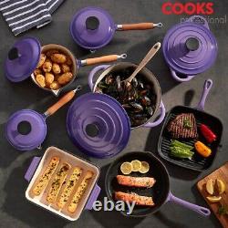 Cooks Professional Cast Iron Cookware Pan Skillet Saucepan Dish 8 Piece Set