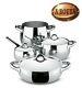 Cookware Set 7 Pieces Alessi Sg100s7 Mami In 18/10 Stainless Steel Induction