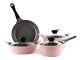Cookware Set Ceramic Nonstick Pink 7 Piece Gift Her Pots Pans Gift Kitchen New