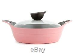 Cookware Set Ceramic Nonstick Pink 7 Piece Gift Her Pots Pans Gift Kitchen New