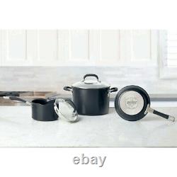 Cookware Set Hard Anodised Induction 13 Piece in Black Saucepan Non Stick Pots