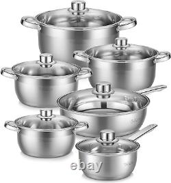 Cookware Set, Series Motti, 12-Piece Stainless Steel Pot & Pan Sets, Induction S