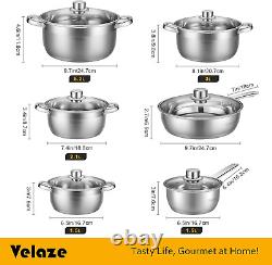 Cookware Set, Series Motti, 12-Piece Stainless Steel Pot & Pan Sets, Induction S