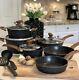 Cookware Sets 12 Piece Cooking Pan Nonstick Set, Black Granite Pots & Pans Set