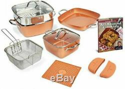 Copper Chef 12 Piece Square Casserole Cookware Set Cerami-Tech Non-Stick Coating