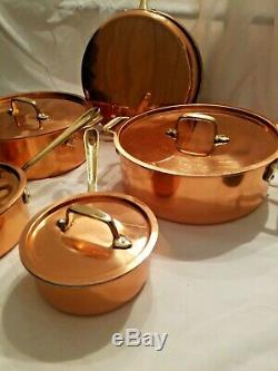 Copper Nickel Brass 9 Piece Cookware Pot Set Saute Fry Pan Gailstyn Sutton