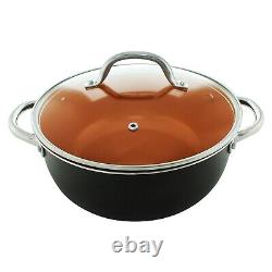 Copper Set Pan Cookware Induction Non Stick Ceramic Frying Cooking 13 Piece UK