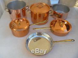 Copral Copper Pan Cookware Set 9 Pieces Large Lot Vintage Portugal Holiday READ