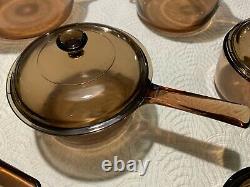 Corning Vision Cookware Amber Set 12 Pieces VGC! USA & France Skillet