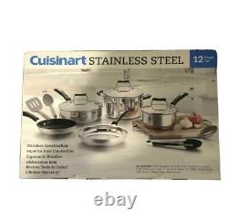 Cuisinart 12-Piece Cookware Set Stainless Steel P87-12 Open Box