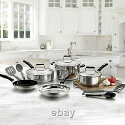 Cuisinart 12-Piece Cookware Set Stainless Steel Pots and Pans BRAND NEW SET SAVE