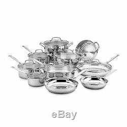 Cuisinart 77-17N 17 Piece Chef's Classic Cookware Set, Stainless Steel
