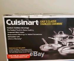 Cuisinart Chefs Classic Stainless Cookware 11-piece set Practically New