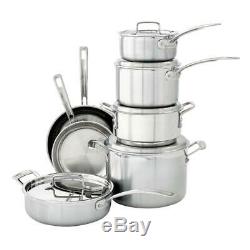 Cuisinart MultiClad Pro 12-Piece Stainless Cookware Set with Lids Drip-free New
