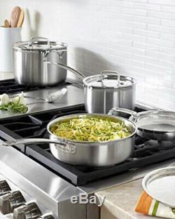 Cuisinart Stainless Steel Cookware Set Kitchen Pots And Pans 12-Piece Skillet