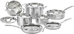 Cuisinart Stainless Steel Cookware Set Kitchen Pots And Pans 12-Piece Triply