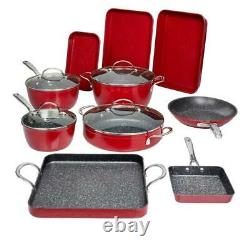 Curtis Stone 14-piece DuraPan Nonstick All-Purpose Cookware Set-Red