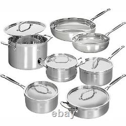 Deco Chef Stainless Steel Cookware 12-Piece Set, Tri-Ply Core, Riveted Handles