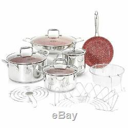 Deen Brothers GranIT Stone-Infused Nonstick 12-Piece Cookware Set Red #B416224
