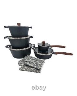 Die Cast Cookware Set 12 Pcs Diamond Cut Style- RoyalSwiss