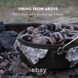 Dutch Oven Set 7-piece Sauce pan Griddle Lid Pot Cookware BBQ Grill Cast Iron