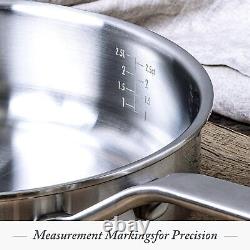 ELITE Tri-Ply Stainless Steel Induction 14-Piece Cookware Pots and Pans Set, Mul