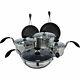 Eazigrip 10 Piece Non-stick Stainless Steel Cookware Set Rrp £299. Clearance