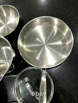 Emeril Stainless Steel 7 Piece Copper Core Cookware Set Of Pans & Pots & Lids