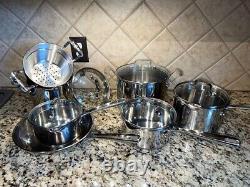 Emeril by All Clad Stainless Steel 10 Piece Cookware Set with Glass Lids Oven-Safe